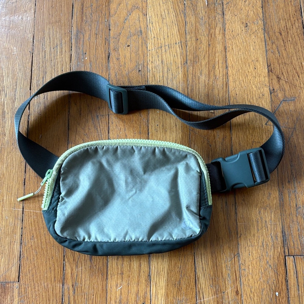 Olive Green and Black LuluLemon cross-body bag